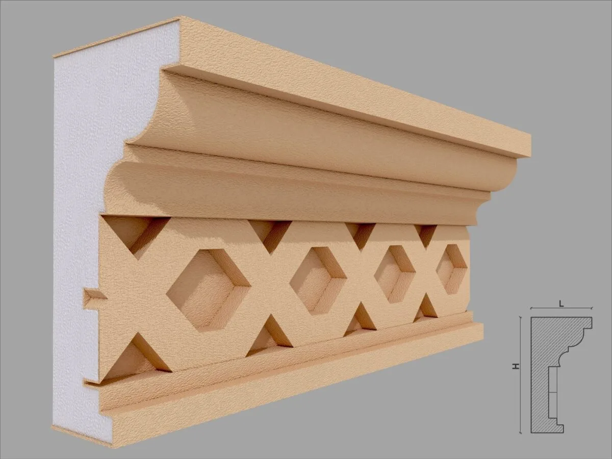 Cornisa decorativa de exterior FP428 105x200x2000 mm