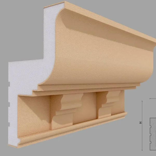 Cornisa decorativa de exterior FP429 150x250x2000 mm