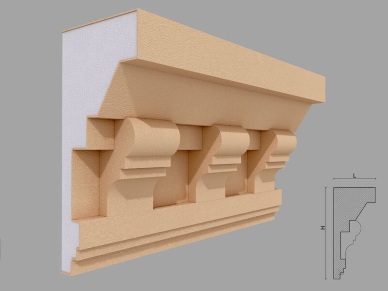 Cornisa decorativa de exterior FP430 105x200x2000 mm - imagine 2