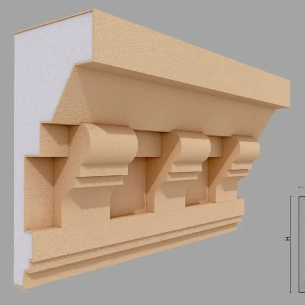 Cornisa decorativa de exterior FP430 105x200x2000 mm
