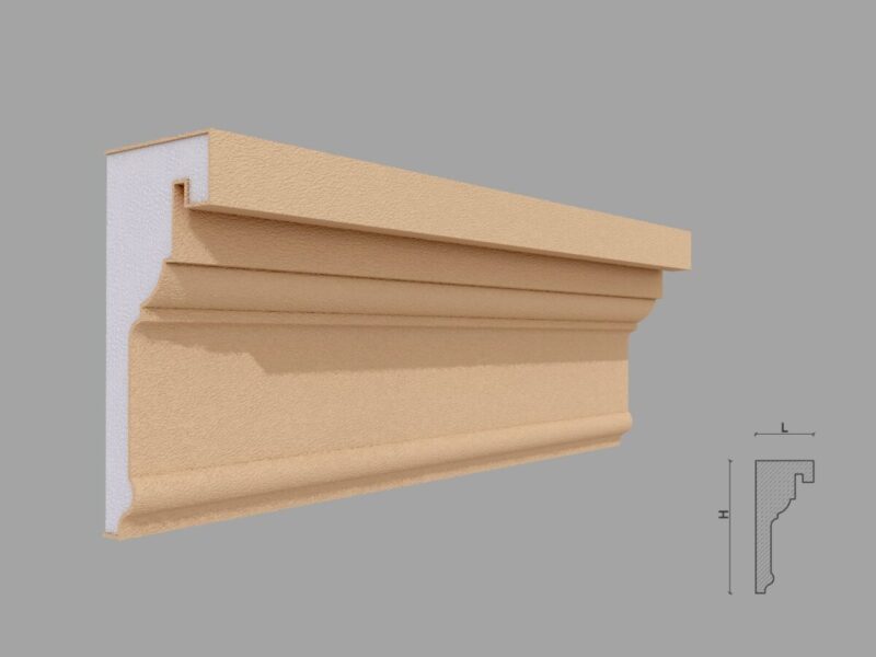 Cornisa decorativa de exterior FP431 70x160x2000 mm - imagine 2