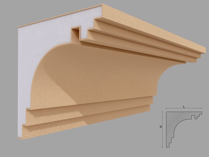 Cornisa decorativa de exterior FP432 180x180x2000 mm