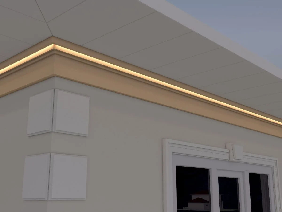 Cornisa decorativa de exterior FP433 90x200x2000 mm