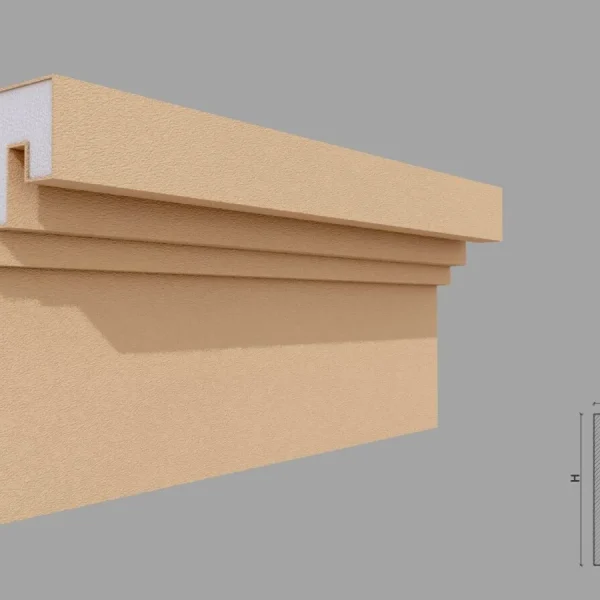 Cornisa decorativa de exterior FP433 90x200x2000 mm