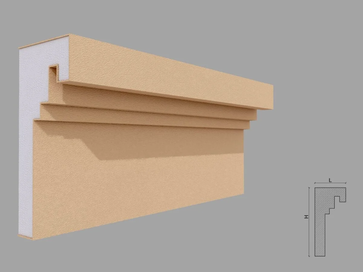 Cornisa decorativa de exterior FP433 90x200x2000 mm