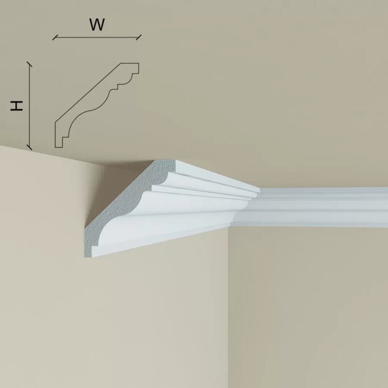 Cornisa de tavan Polimer rigid Manavi C5 50x47x2000 mm - imagine 3