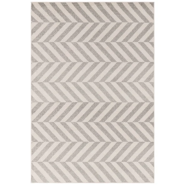 Covor gri modern, model geometric Chevron, Muse Grey, 200x290 cm
