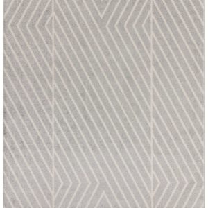 Covor gri geometric Muse Grey Linear, dormitor living, Asiatic, 80x150 cm