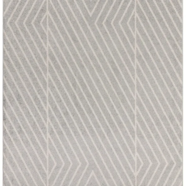 Covor gri, model geometric Muse Grey Linear, 200x290 cm, Asiatic London