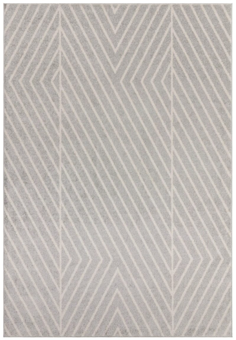 Covor gri, model geometric Muse Grey Linear, 200x290 cm, Asiatic London