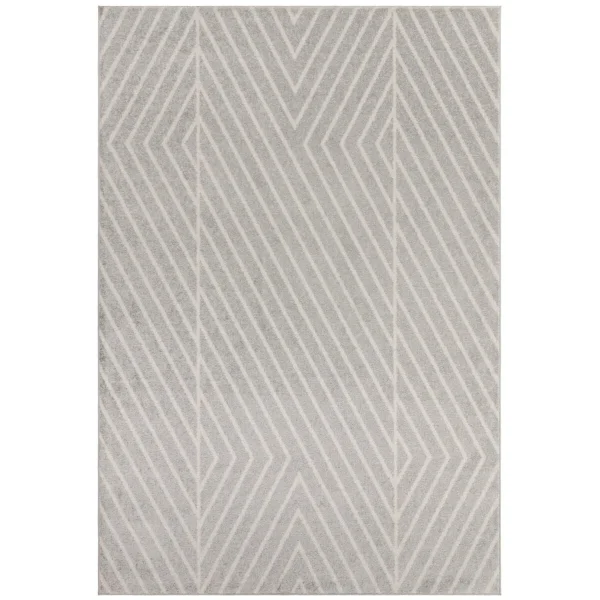 Covor gri, model geometric Muse Grey Linear, 200x290 cm, Asiatic London
