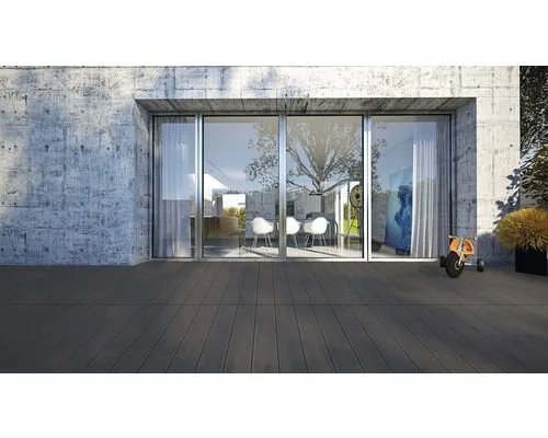 Placa pardoseala decking WPC ePadeck Antracit 60% fibra lemnoasa, 4000 x 150 x 25 (mm) - consum normat 6.3 ml mp