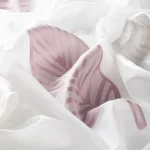 Draperii Clio, alb-roz, elegante, floral, Gardisette, 295 cm