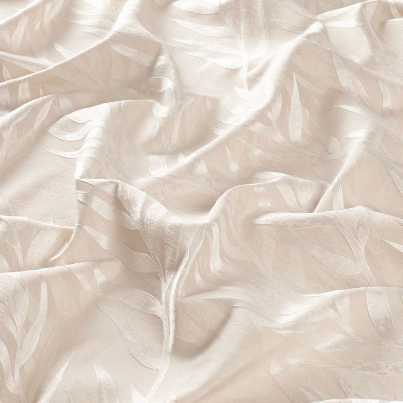 Draperii model floral crem auriu din poliester si bumbac jacquard Amica Gardisette latime material 137 cm
