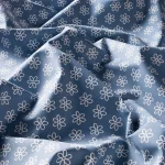 Draperii model floral gri din poliester si bumbac printat satin Daisy Gardisette latime material 138 cm