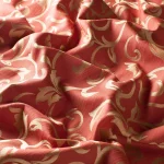 Draperii model floral rosu auriu din poliester jacquard Danielle Gardisette latime material 140 cm