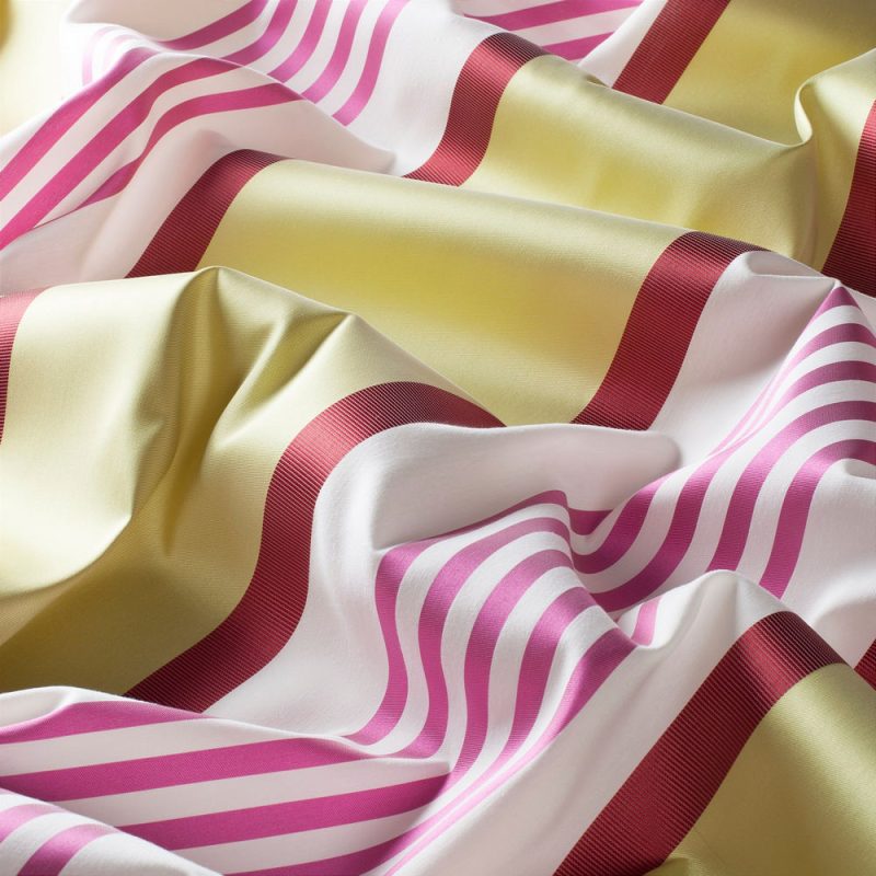 Draperii model in dungi alb magenta verde din poliester tafta Gianni Gardisette latime material 150 cm