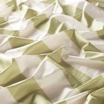 Draperii model în dungi alb verde, poliester tafta, Duo Gardisette, JAB ANSTOETZ, lățime 3ml