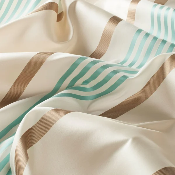 Draperii dungi Gianni, interior modern, crem turcoaz maro, Gardisette, 150 cm