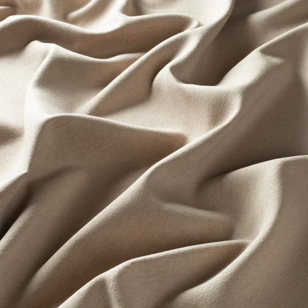 Draperii model uni bej din poliester Chenille FR Gardisette latime material 143 cm
