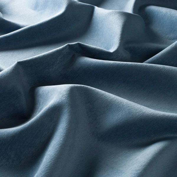 Draperii uni bleu poliester Chenille, izolare fonică, Gardisette, 147 cm