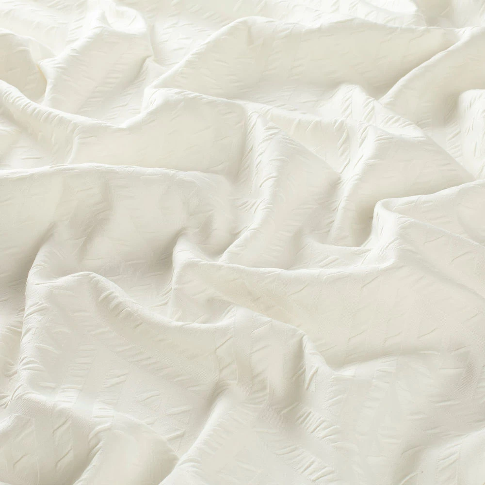 Draperii model uni crem din poliester jacquard Diamante Gardisette latime material 278 cm