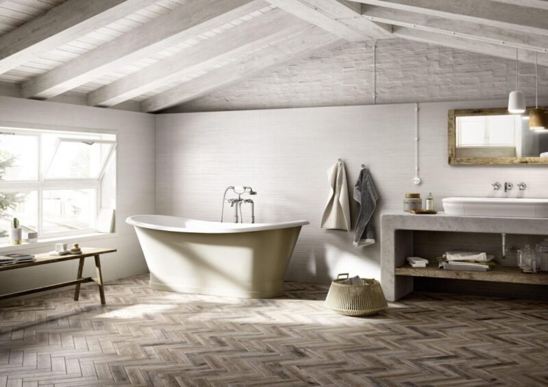 Faianta Alba Rectificata Mata Marazzi Materika Off White 40X120 cm MMFQ - imagine 3