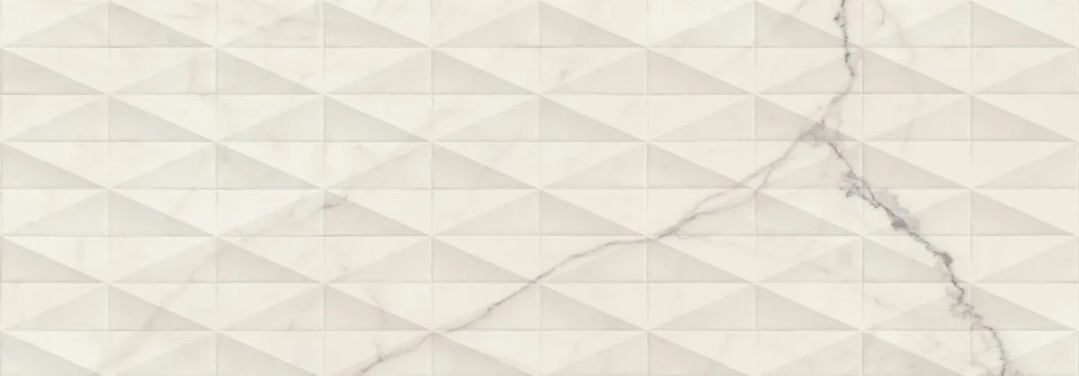 Faianta Alba Rectificata Structurata Lucioasa Marazzi Allmarble Statuario Lux Pavè 3D 40X120 cm M73S