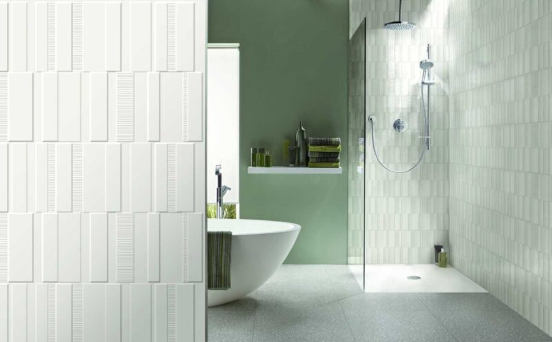 Faianta Alba Rectificata Structurata Satinata Marazzi Pure White Code 3D 30x90 cm M130 - imagine 3
