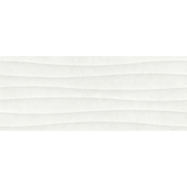 Plăci ceramice albe cu model în relief, 20x50 cm, Marazzi Stream White Wind 3D M0T9