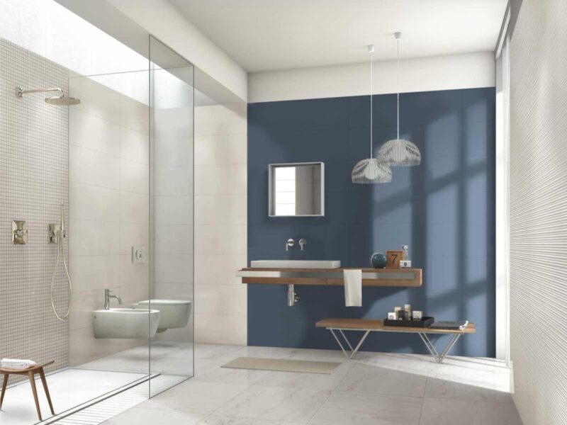 Faianta albastra rectificata mata Marazzi Colorplay Blue, 30x90 cm, M4J9