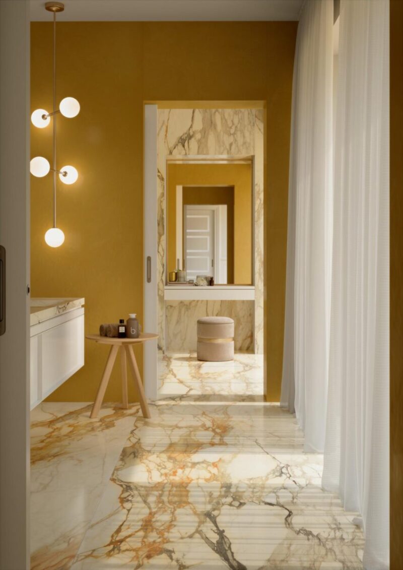 Faianta Bej Rectificata Satinata Marazzi Grande Marble Look Calacatta Vena Vecchia 160X320X6 cm M7G5 - imagine 3
