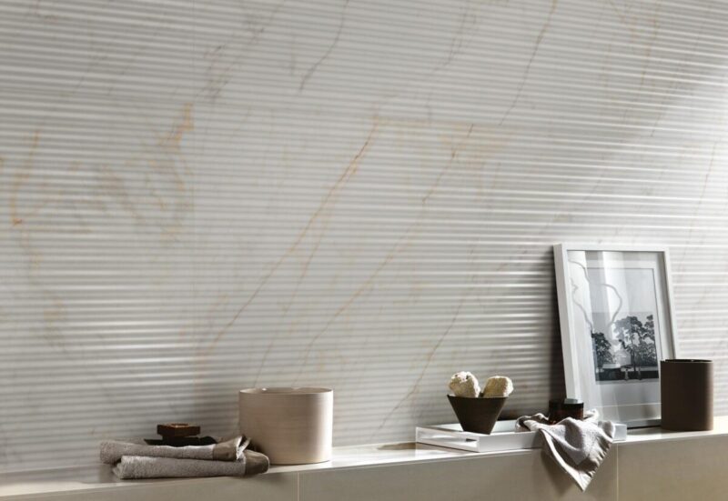 Faianta Bej Rectificata Structurata Marazzi Magnifica Limestone Sand Mikado 3D 60X180 cm M5V1 - imagine 3
