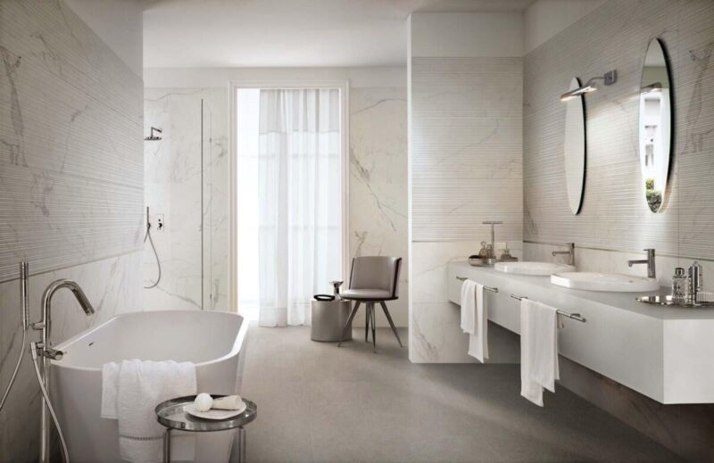 Faianta Crem Rectificata Structurata Marazzi Magnifica Statuario Mikado 3D 60X180 cm M5TP - imagine 3