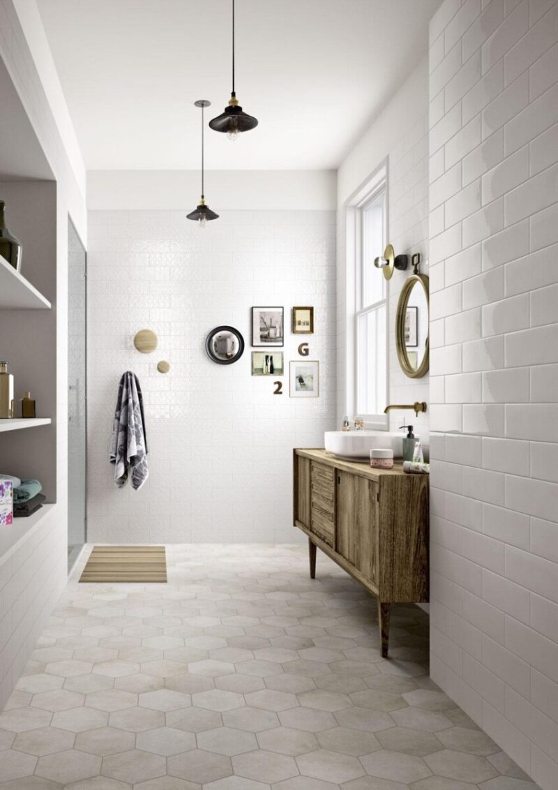 Faianta Gri Hexagonala Mata Marazzi Clays Cotton 21X18.2 cm MM5N - imagine 3