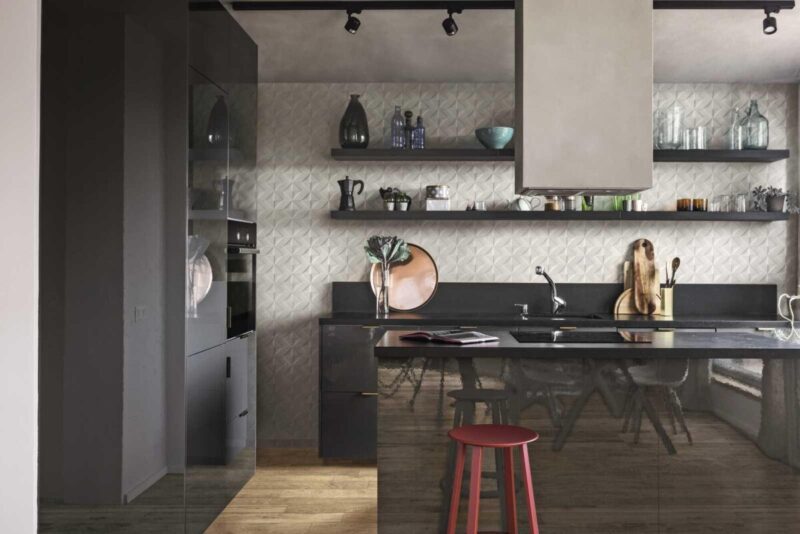 Faianta Gri Structurata Marazzi Outfit Grey Tetris 3D 25x76 cm M128 - imagine 3