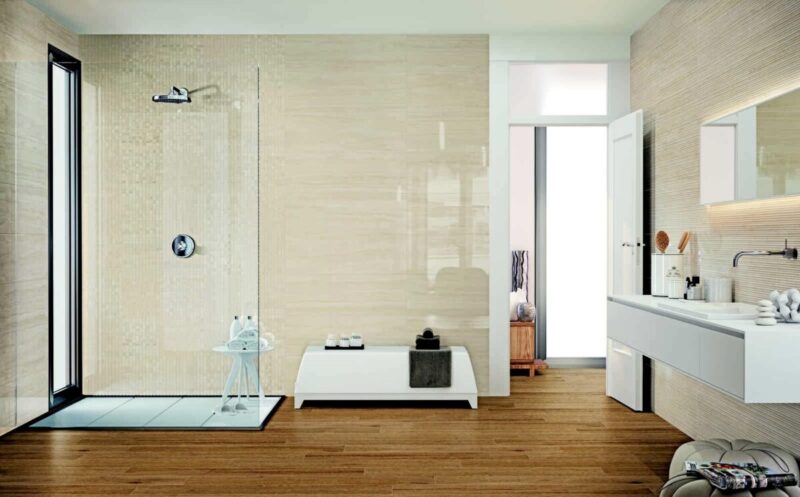 Faianta Maro Rectificata Structurata Marazzi Marbleplay Travertino Mikado 3D 30X90 cm M4P7 - imagine 3
