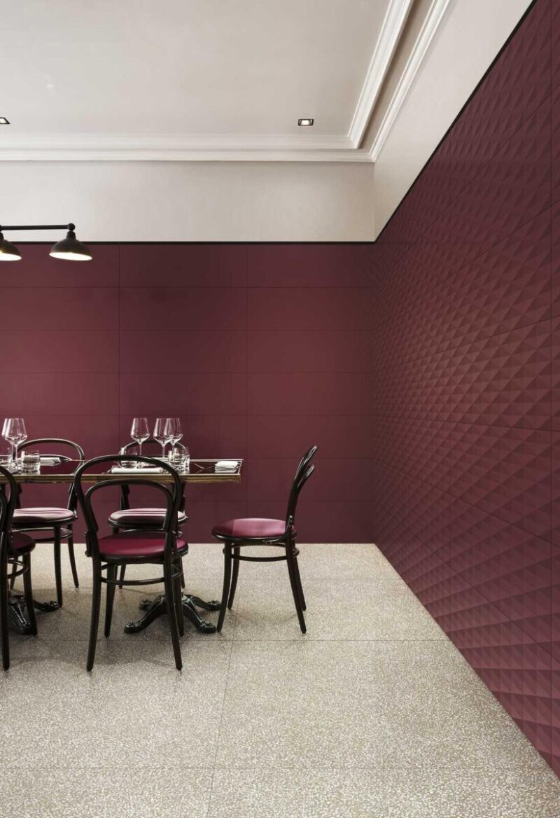 Faianta Mov Rectificata Structurata Marazzi Eclettica Purple Diamond 3D 40X120 cm M1A8 - imagine 3