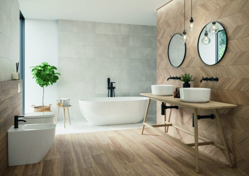 Faianță tip lemn chevron Paradyz Love Brown 29.8 x 89.8 cm