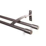 Galerie dublă aluminiu ELR 2000, inox, consolă triplă 22 cm, 330 cm