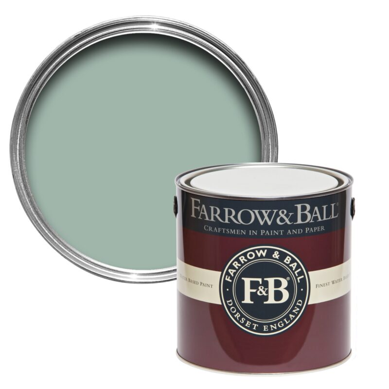 Vopsea verde satinata 20 la suta luciu pentru interior Farrow and Ball Estate Eggshell Green Blue No. 84 2.5 Litri - imagine 2