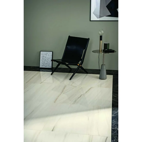 Gresie Alba Rectificata Lucioasa Marazzi Allmarble Calacatta Extra Lux 60X120 cm M3A2
