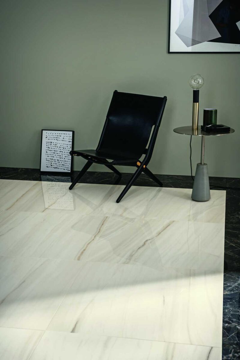 Gresie Alba Rectificata Lucioasa Marazzi Allmarble Calacatta Extra Lux 60X120 cm M3A2