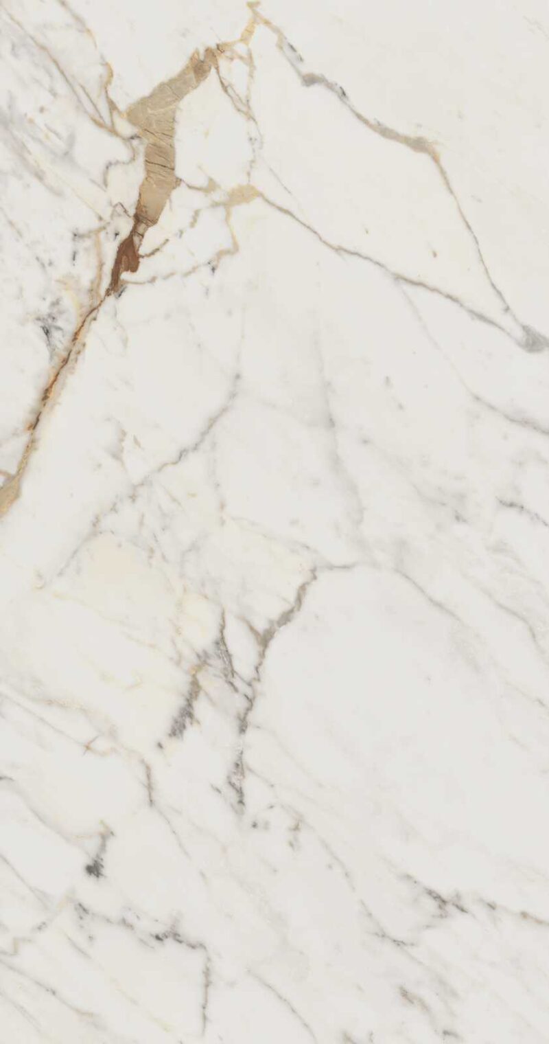 Gresie Alba Rectificata Lucioasa Marazzi Allmarble Golden White Lux 75X150 cm M4GC - imagine 2