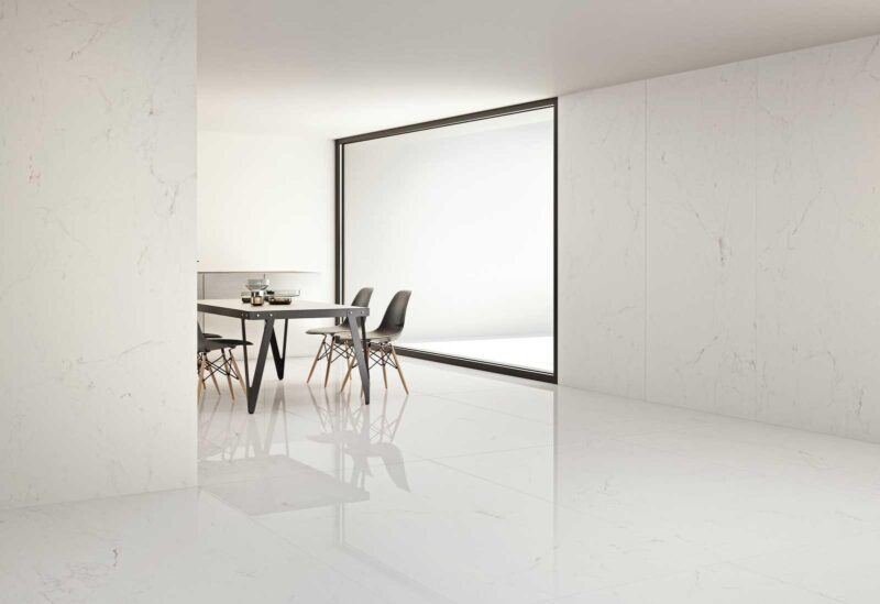 Gresie Alba Rectificata Lucioasa Marazzi Grande Marble Look Golden White Lux 120X120 cm M8AF - imagine 3