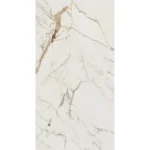 Gresie marmura alba cu vene aurii, Allmarble Golden White, Marazzi, 75×150 cm