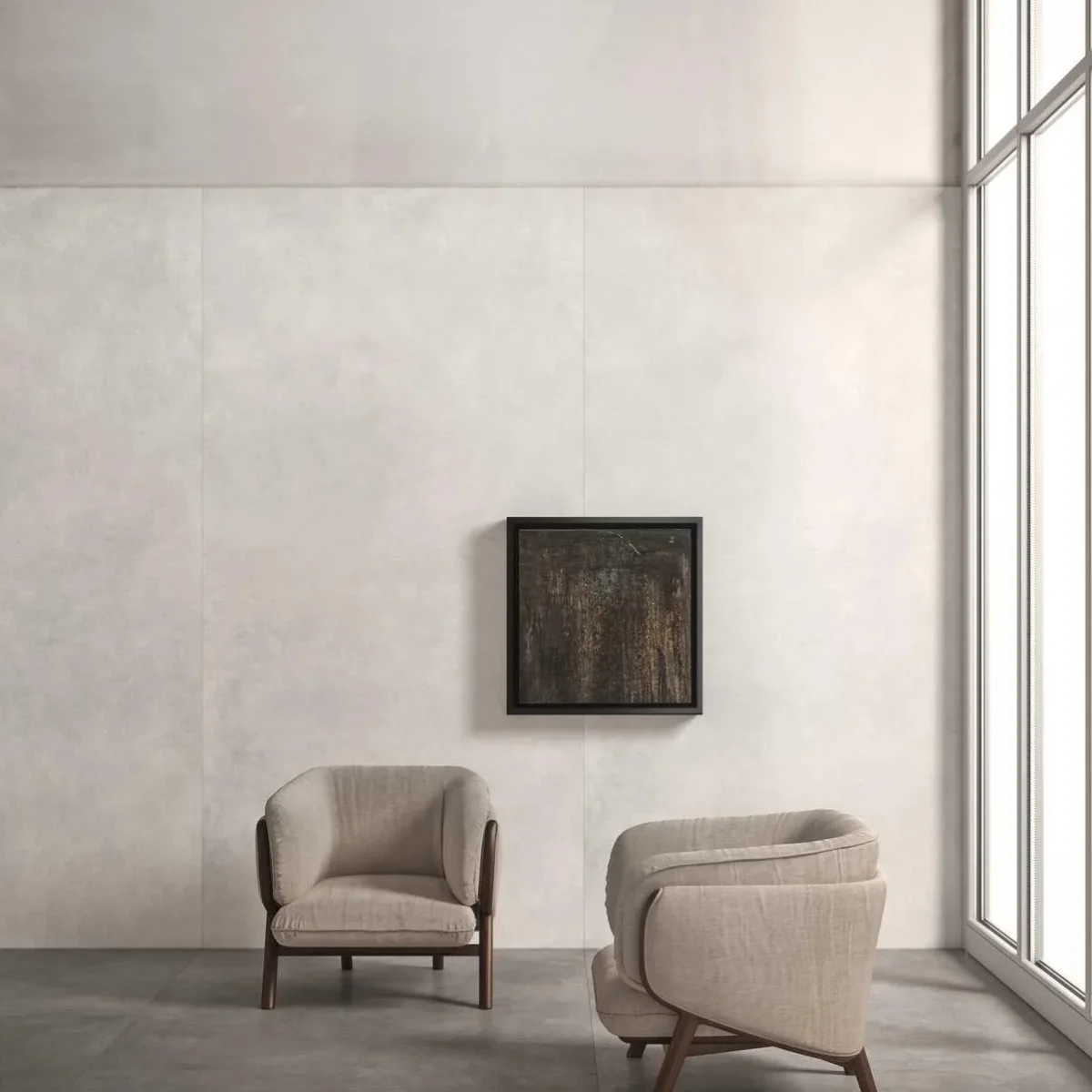 Gresie Alba Rectificata Mata Marazzi Grande Concrete Look White 120X120 cm M29K