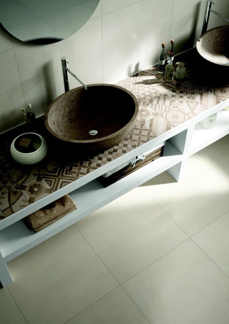 Gresie Alba Rectificata Semi-Mata Marazzi Block White 60X120 cm MLJK - imagine 3