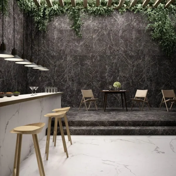 Gresie Antracit Rectificata Structurata Mata Marazzi Allmarble Saint Laurent 60X120 cm MMU0