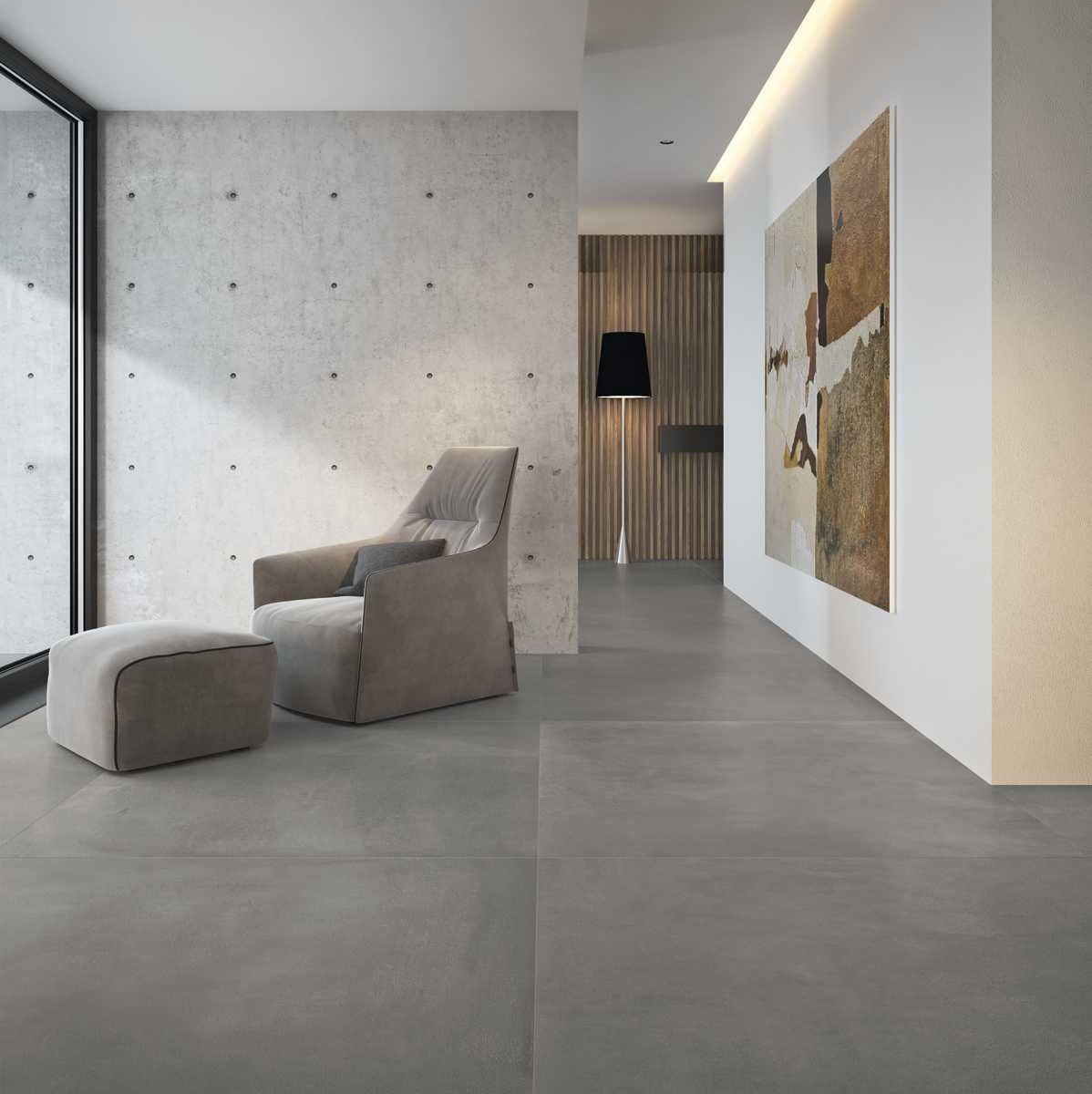 Gresie Gri Rectificata Mata Marazzi Grande Concrete Look Graphite 120X120 cm M0GG